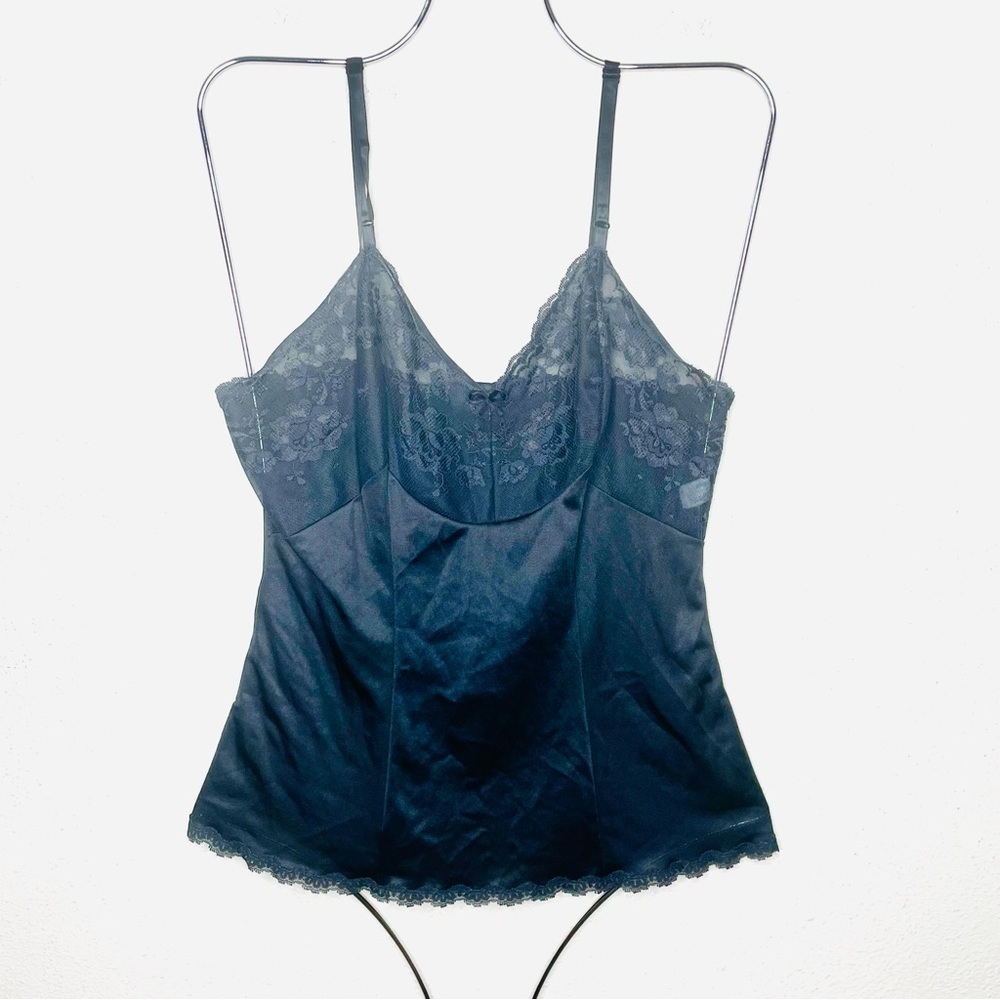 Vintage Vanity Fair‎ Black Nylon Lace Trim Lingerie Cami Tank Womens 34​
